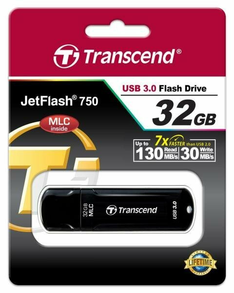 Флешка 32Gb Transcend TS32GJF750K USB 3.0 черный