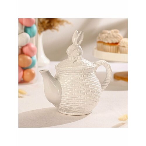 Чайник заварочный Доляна Зайка 800 мл цвет белый 1033₽