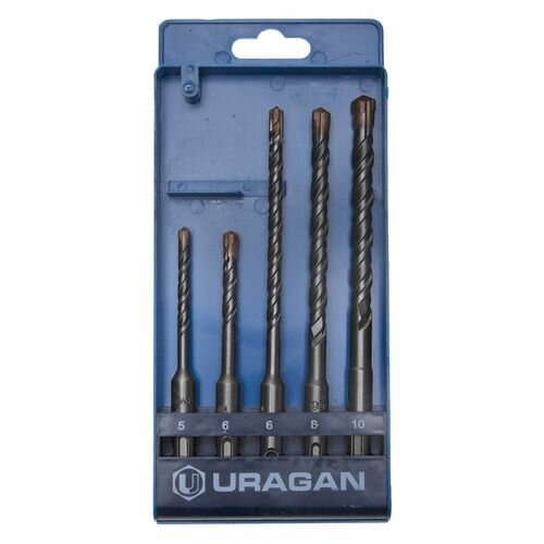 Набор буров URAGAN 901-25554-H5, по бетону, SDS-PLUS, 5шт