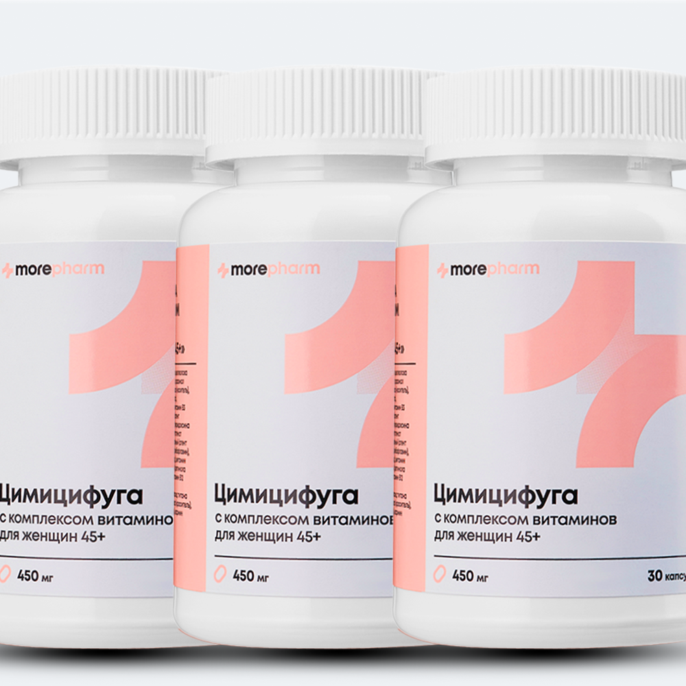 Витаминный комплекс Morepharm "Цимицифуга", для женщин, негормональный, 45+ при климаксе и менонаузе