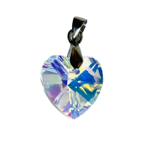 фото Подвеска heart, кристаллы swarovski, мультиколор