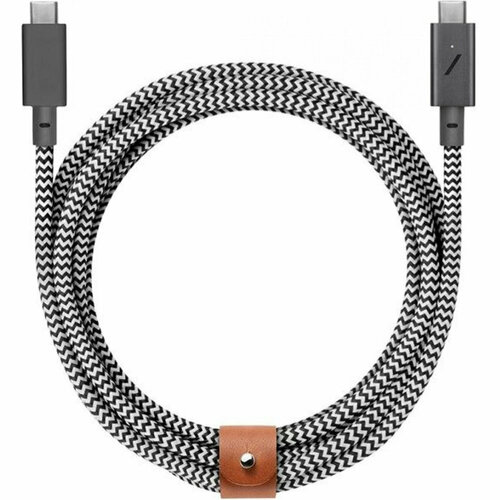 Кабель Native Union BELT cable type-c, USB-C/USB-C, 240W, 2,4м, зебра кабель native union belt lightning на usb 3 м зебра