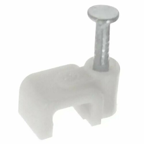 Скоба для кабеля 7 мм цвет белый 25 шт 449₽