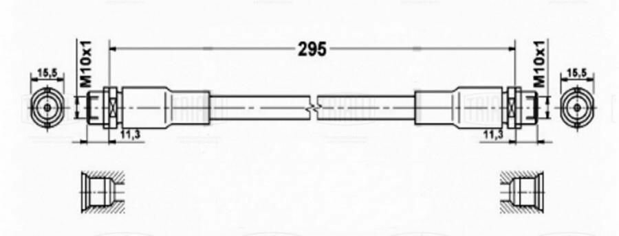 TRIALLI BF4501 Шланг торм. для а/м VW Passat B5 (96-)/Skoda Superb (01-)/Audi A4 B5 (94-) перед. L=310мм | перед |