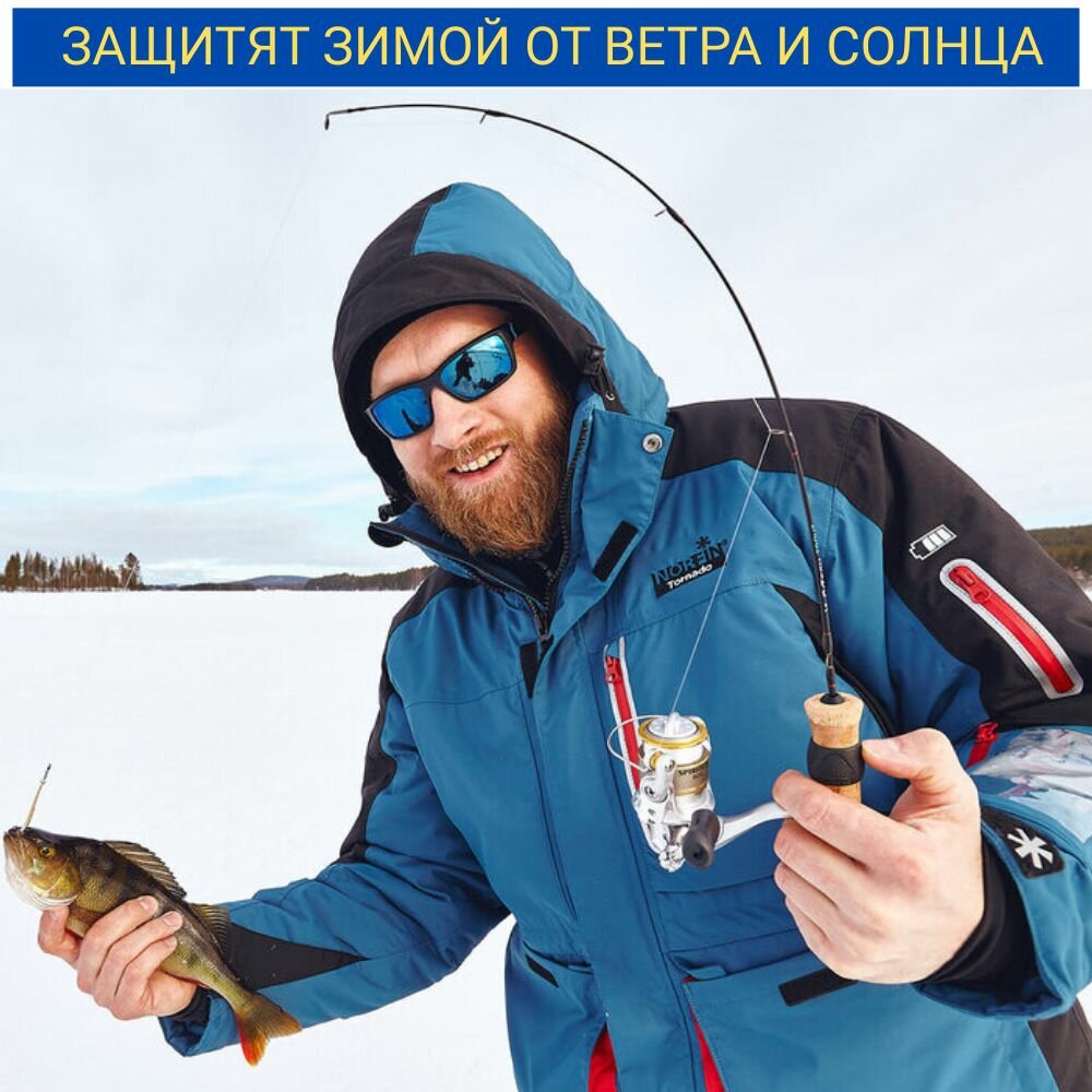 Очки спортивные Norfin Revo 09 черный зеркаль. синий (NF-2009) для рыбалки - фото №17
