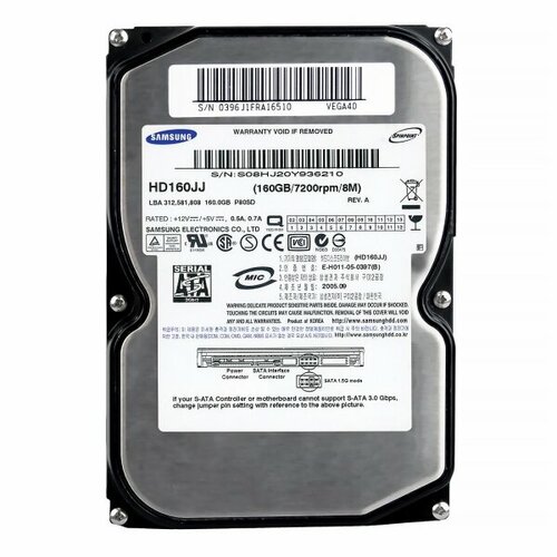 Жесткий диск Samsung HD160JJ 160Gb SATAII 3,5 HDD жесткий диск samsung xp895 160gb sataii 3 5 hdd