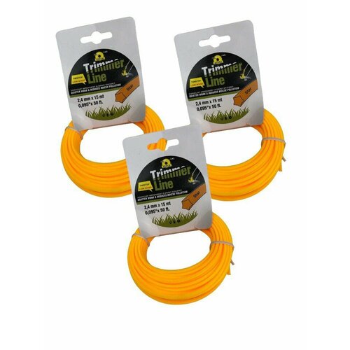 Леска для триммеров Звезда 2,4мм 15 метров, 3 штуки