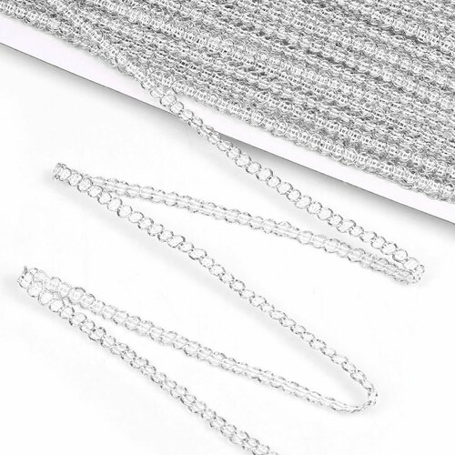 Тесьма отделочная металлизированная шир.5 мм цв. серебро (45 метров)