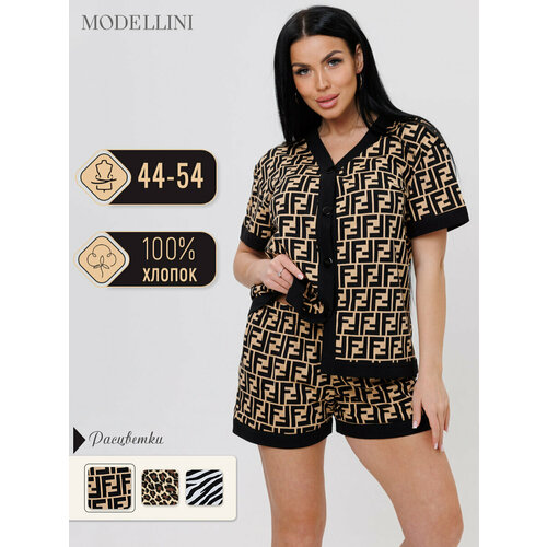 Пижама Modellini, размер 52, коричневый пижама modellini размер 52 коричневый