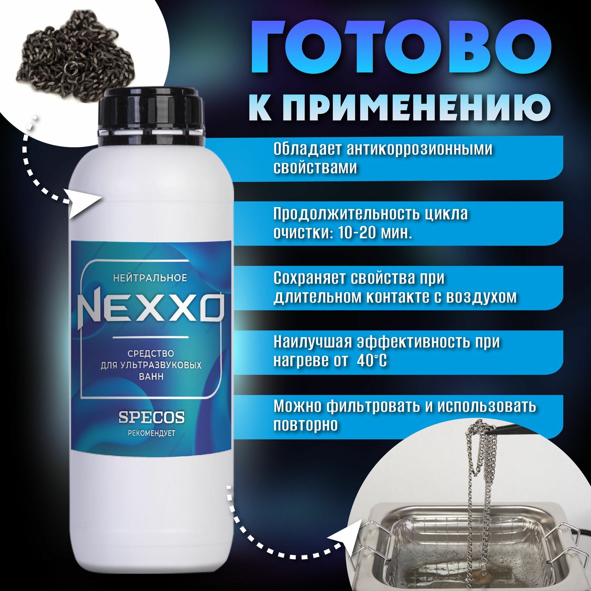 Моющая жидкость для ультразвуковой ванны NEXXO Нейтральное