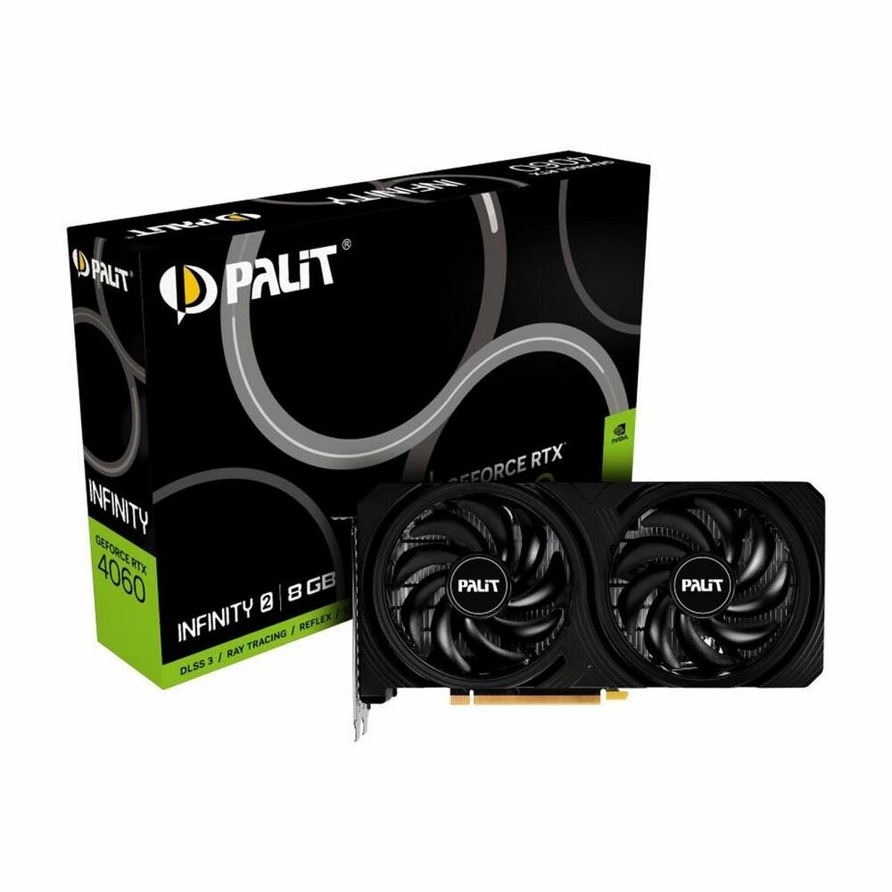 Видеокарта Palit GeForce RTX 4060 Infinity 2 8Gb 1830MHz PCI-E 4.0 8192Mb 17000Mhz 128 bit HDMI 3xDP NE64060019P1-1070L