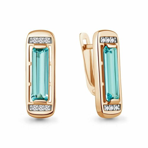 Серьги серебро, 925 проба, золотой, синий