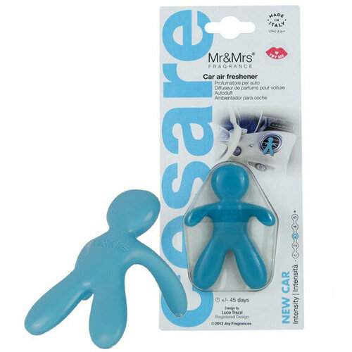 Mr&Mrs Fragrance Ароматизатор для автомобиля CESARE BLISTER голубой NEW CAR Новая машина