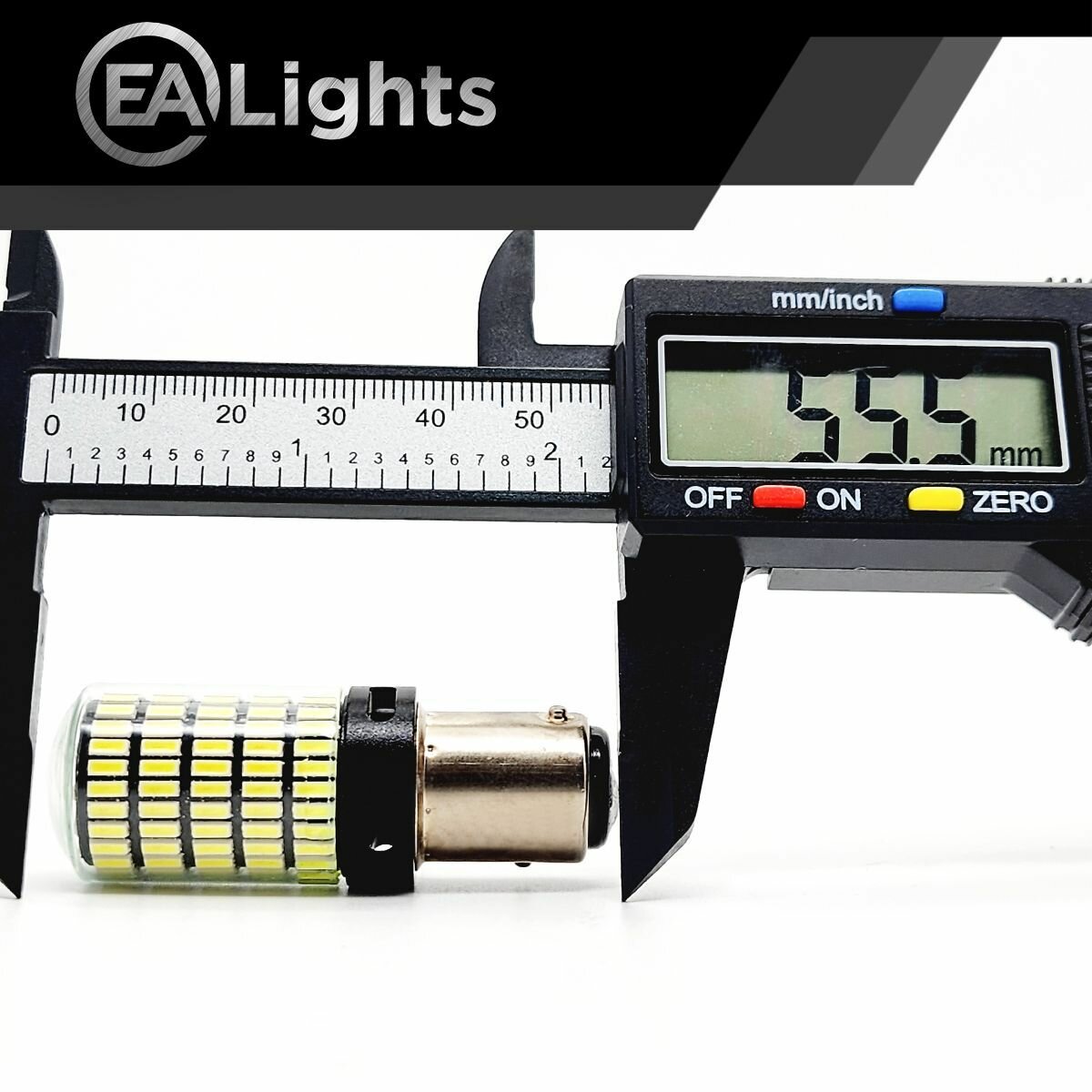 Автомобильная светодиодная LED лампа BAY15D P21/5W (чип 4014-150) для габаритных огней и ДХО, 12в белый свет, 2 шт