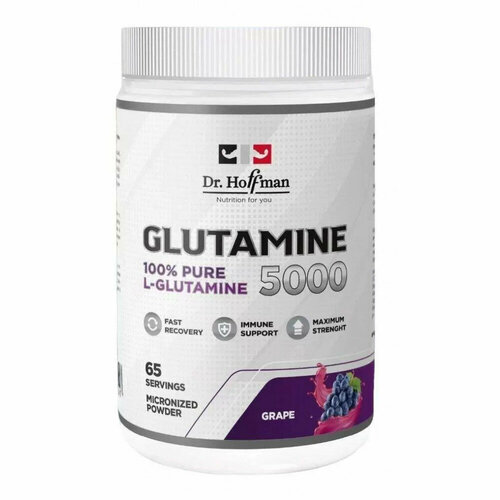 Dr.Hoffman GLUTAMINE 5000 powder 310g (Виноград) mix strawberry dragee 310g