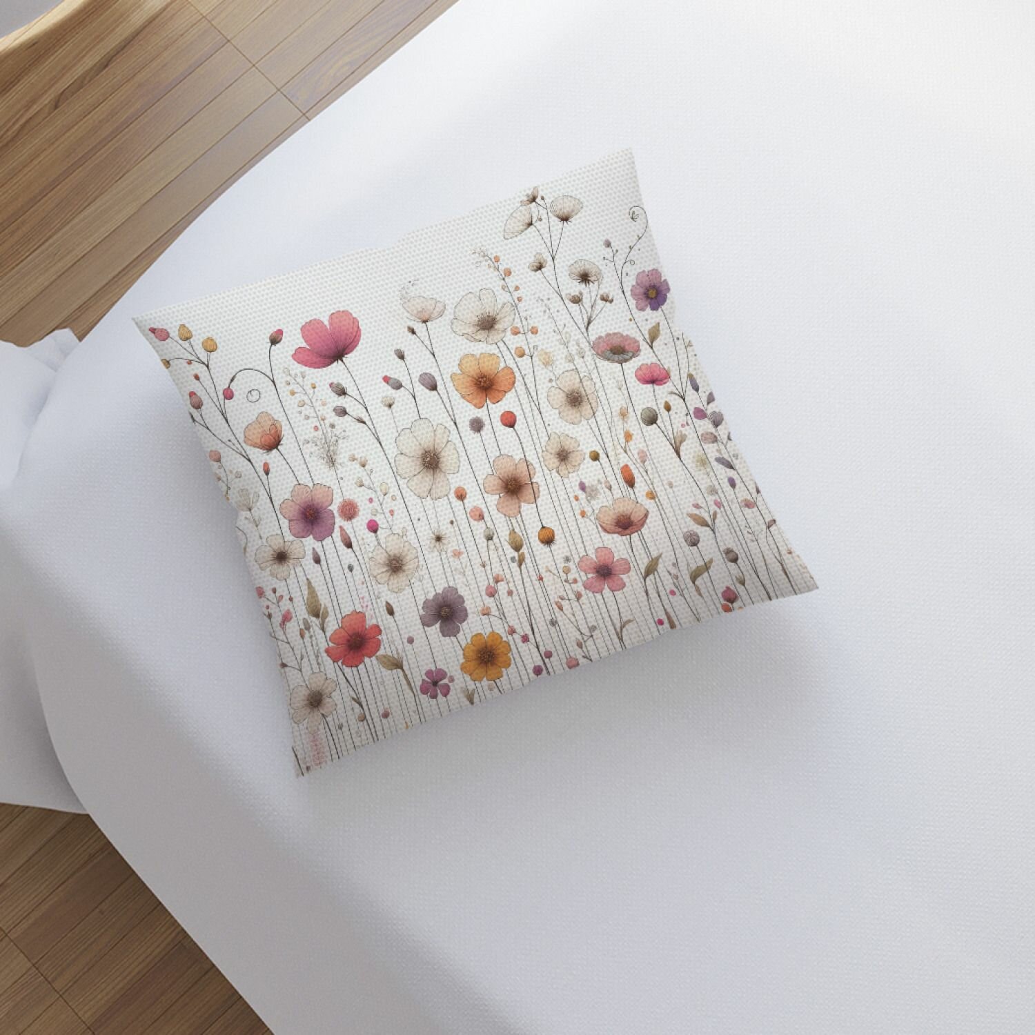 Наволочка декоративная на молнии JoyArty, чехол на подушку "Цветочный минимализм", 45х45 см