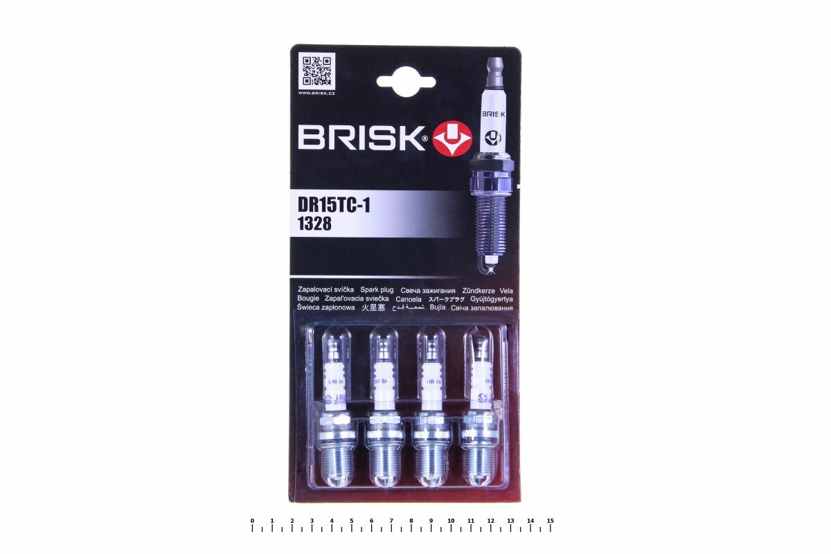 Свечи BRISK EXTRA DR15TC-1-J (3 электр) (Тойота 4А, 5А, 7А, 3S, 4S, 1G, 1ZZ) блистер 4 шт (Чехия)