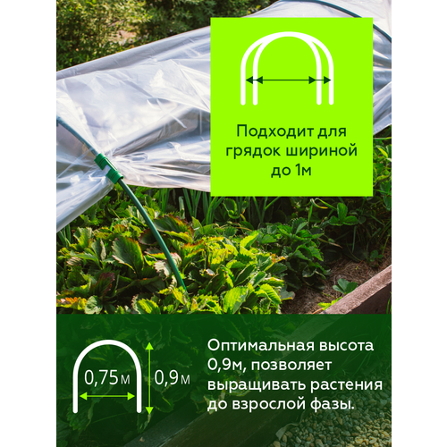 Дуги Парниковые 075 х 09 х 6 шт 2 м труба металл в ПВХ d10 мм Урожайная сотка 708₽