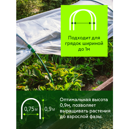 Дуги Парниковые 0,75 х 0,9 х 6 шт 2 м труба металл в ПВХ d=10 мм 'Урожайная сотка'