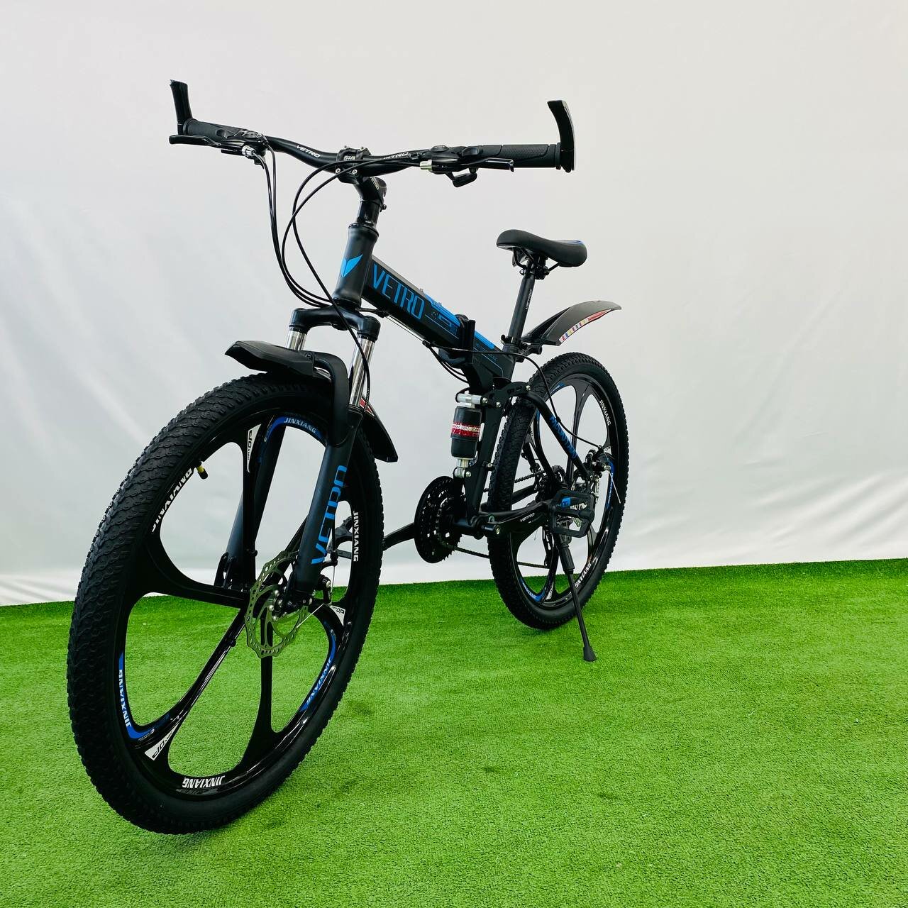 Складной велосипед VETRO TITAN 26" 2024 17" на рост 150-180 , черный синий