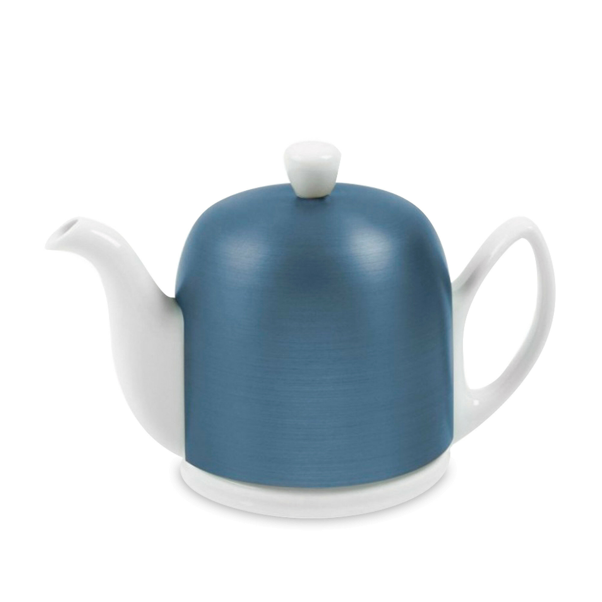 Чайник заварочный с колпаком, 1 л, фарфор, алюминий, белый, синий 225359 Salam