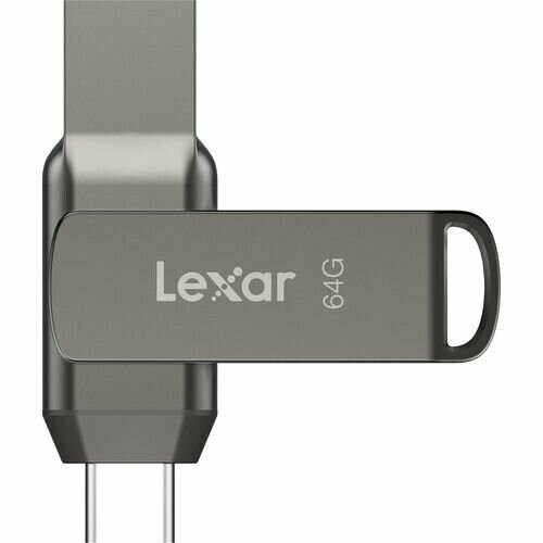 Металлический USB флеш-накопитель Lexar JumpDrive D400 Dual 64 ГБ