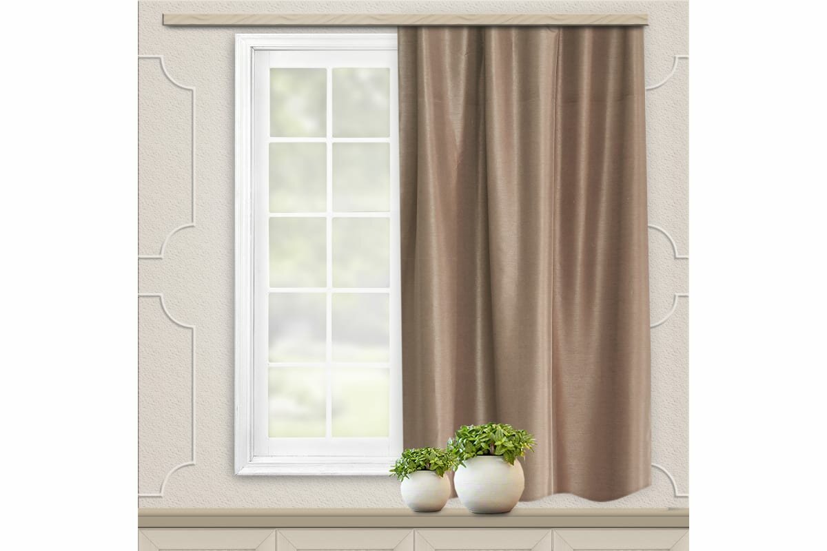 Witerra штора портьерная для кухни жаккард бамбук коричневый 135x180x1шт 17683