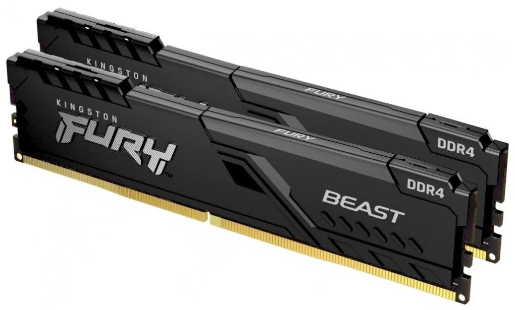 Модуль памяти Kingston Fury Black DDR4 DIMM 3200Mhz PC25600 CL16 - 16Gb Kit (2x8Gb) KF432C16BBK2/16