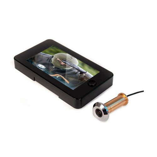 Видеоглазок в виде обычного i Home-М-Lite-B (Black) (N52082DV) с записью на SD и датчиком движения - цветной монитор 4,3 дюйма, угол обзора 160 град