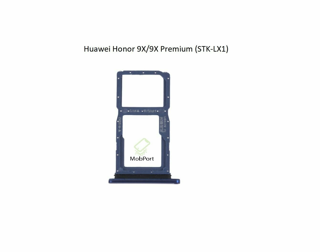 Держатель SIM для Huawei Honor 9X/9X Premium (STK-LX1), Синий (Сим Лоток)