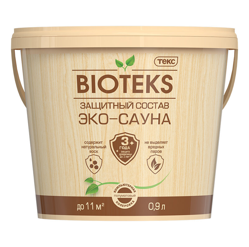 Защитный состав Текс Эко Сауна BIOTEKS AD полуматовый 0 9л