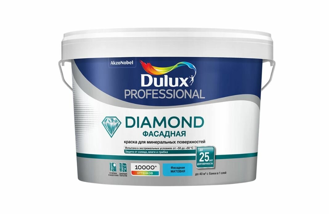 Краска фасадная Dulux Professional Diamond акриловая база BW белая 25 л