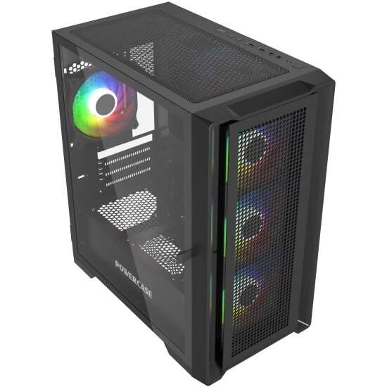 Корпус Powercase Alisio Micro X4B V2, черный (CAMCXB-A4) — фото 1