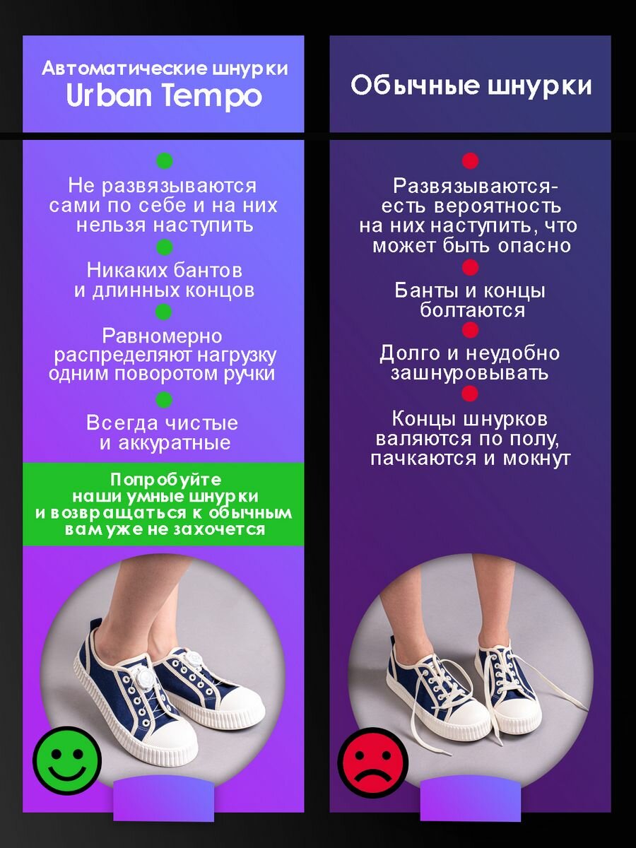Шнурки автоматические с фиксатором для обуви — купить в интернет ...
