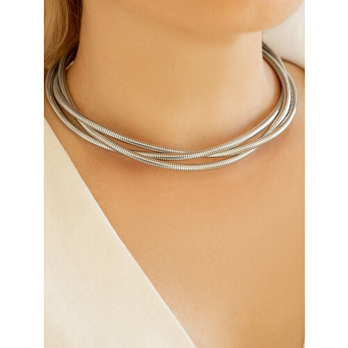 Колье SLOVO JEWELRY, длина 40 см, серебристый