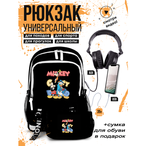 Рюкзак чёрный, городской, школьный