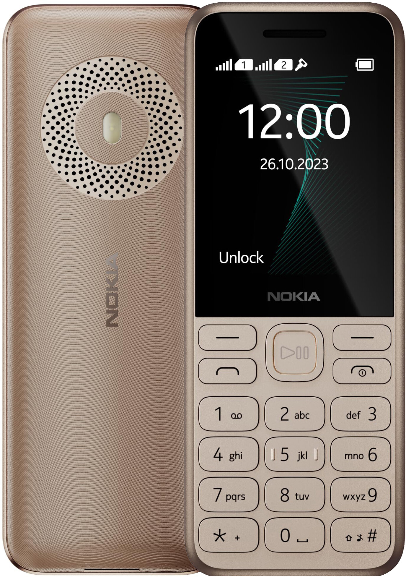 Телефон Nokia 130 (2023) Global для РФ, 2 SIM, светло-золотой