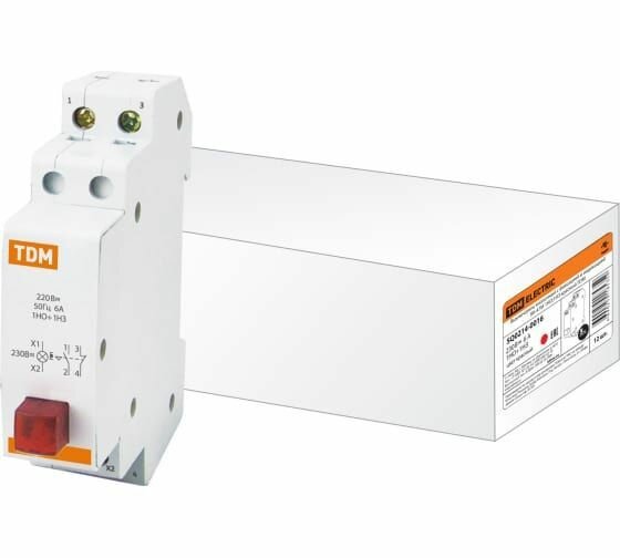 Выкл. кнопоч. с фиксацией и индикацией ВК-47М красный 1НО+1НЗ