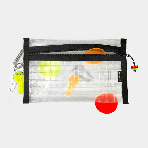 Косметичка синтетика, 1х15х24 см, , бесцветный, черный