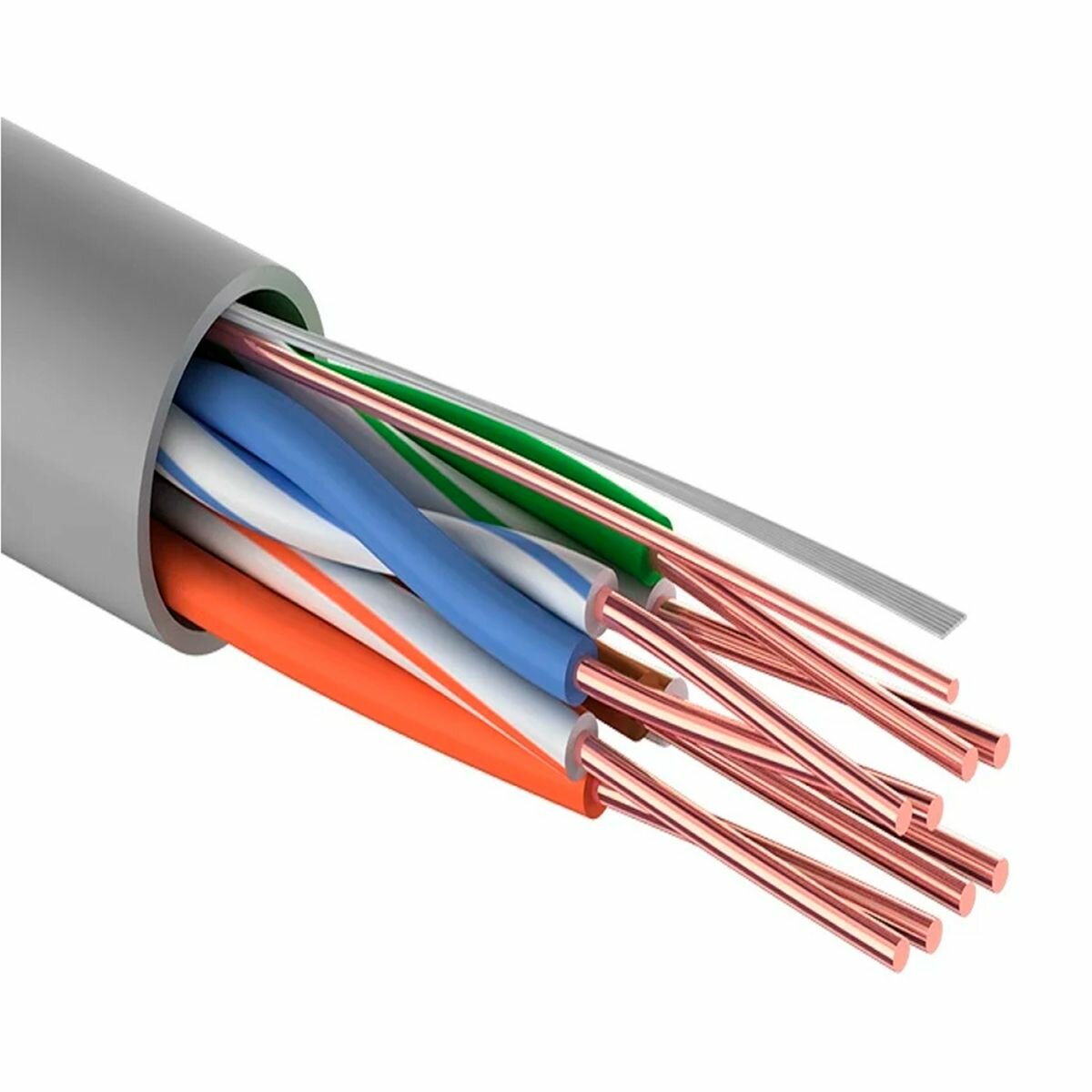 Кабель UTP 4х2х05 24AWG cat.5e бухта 25 м серый CCA 01-0043-3-25 PROconnect