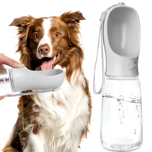 Поилка для собак и кошек, дорожная поилка для животных, поилка прогулочная переносная, 550 мл, кнопка блокировки