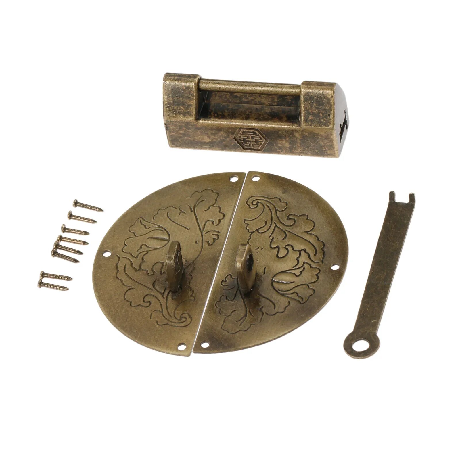 2 шт./1 компл. Замок + защелка замок античная бронза старый китайский стиль коробка с пряжкой винтажный замок для шкафа ювелирные изделия деревянная искусственная ретро