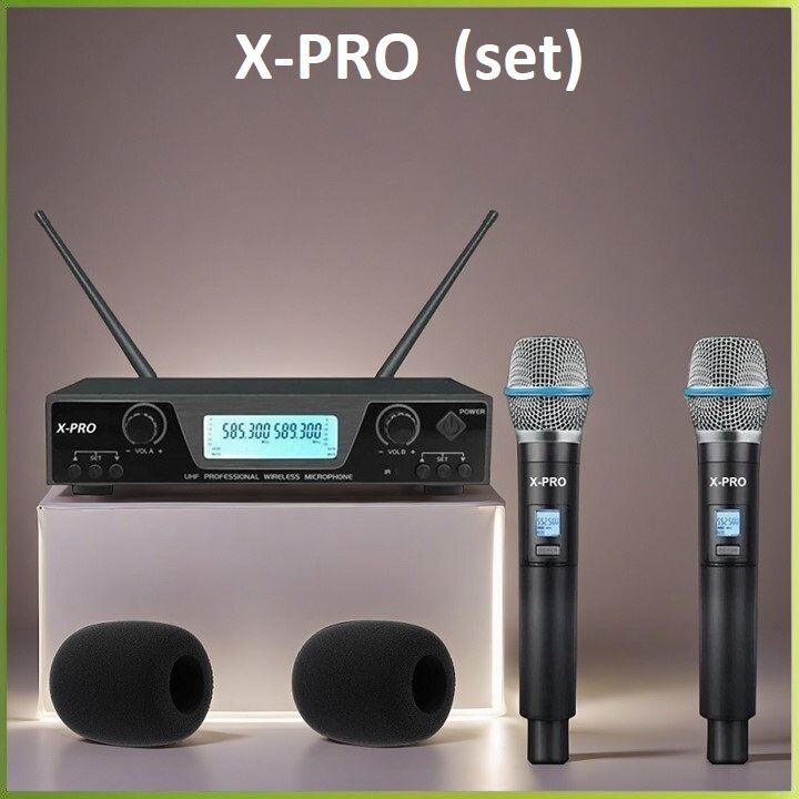 REXUS X-PRO - двухканальная радиосистема с двумя беспроводными микрофонами, сменные частоты UHF, серия "PRO"