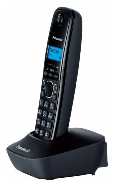 Радиотелефон DECT PANASONIC KX-TG1611RUH, беспроводной, часы с будильником, grey - серый