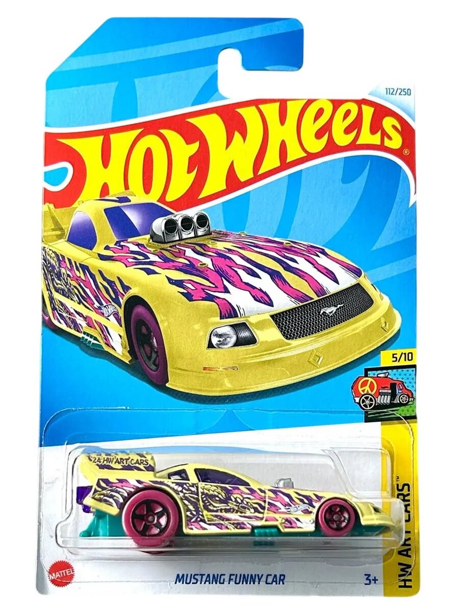 HTD55 Hot Wheels машинка металлическая игрушка коллекционная масштабная модель Mustang Funny Car Кейс 2024