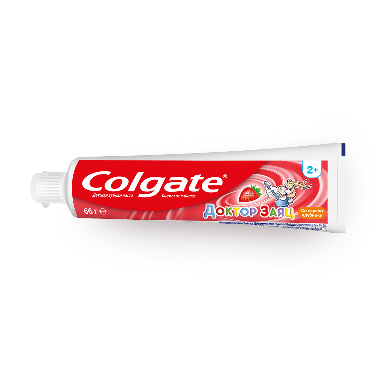 Зубная паста детская Доктор Заяц Colgate вкус клубники от 2 лет — фото 1