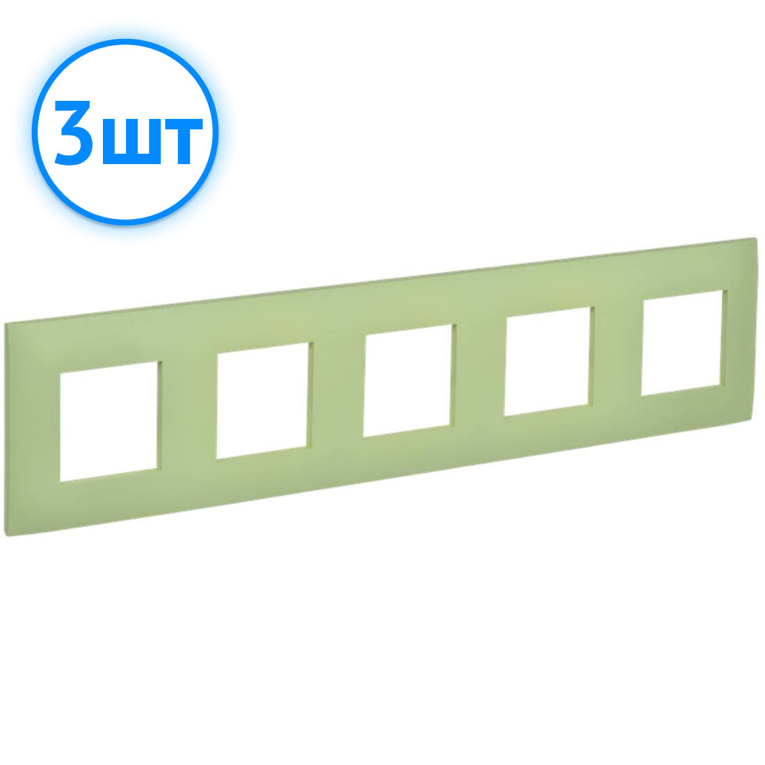 Рамка электроустановочная 5-постовая IEK SKANDY мятный SK-F05M SK-M52-K06 (комплект из 3 шт.)
