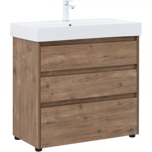 Тумба под раковину Aquanet Nova Lite 85 (SLIM SYNERGY) 3 ящ. цв. дуб рустикальный (302477)