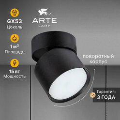 Спот накладной Arte Lamp INTERCRUS A5549PL-1BK GX53 15 Вт черный