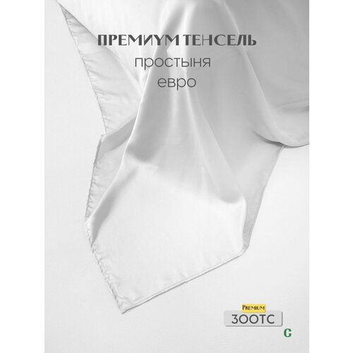 Простыня, стандартная 240x260, тенсель, белый, Coho Home